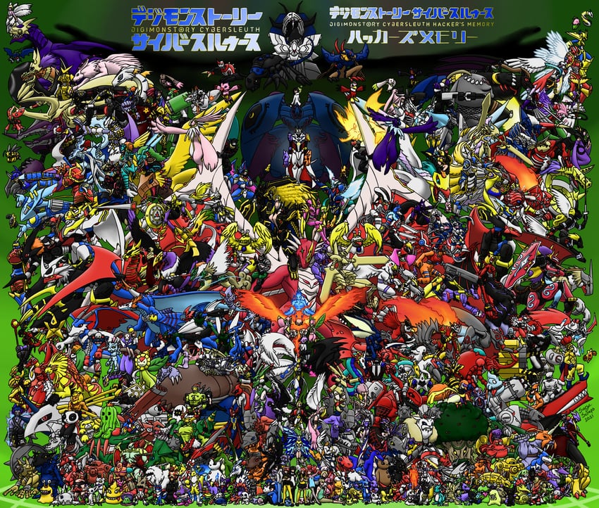 angewomon, renamon, tailmon, agumon, omegamon, and 338 more (digimon and 2 more) drawn by sary_scraps