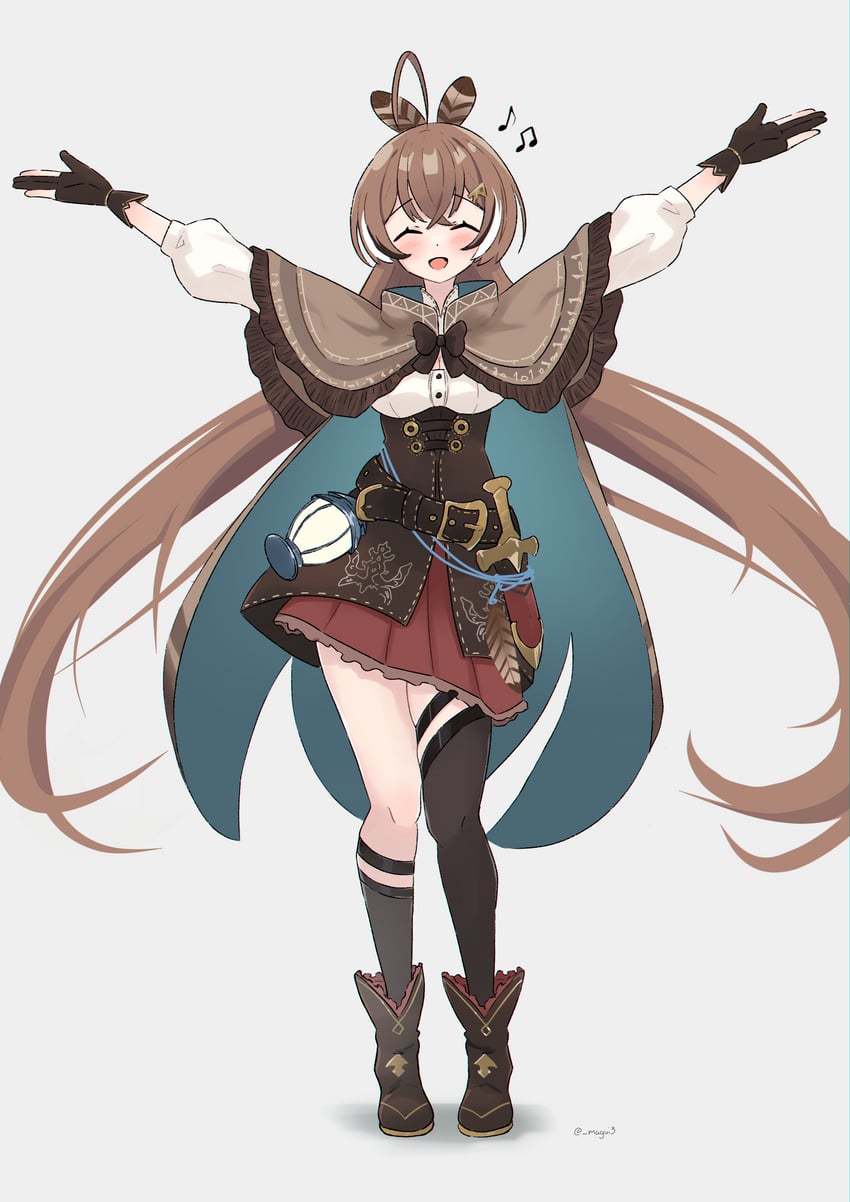 nanashi mumei (hololive and 1 more) drawn by magui3
