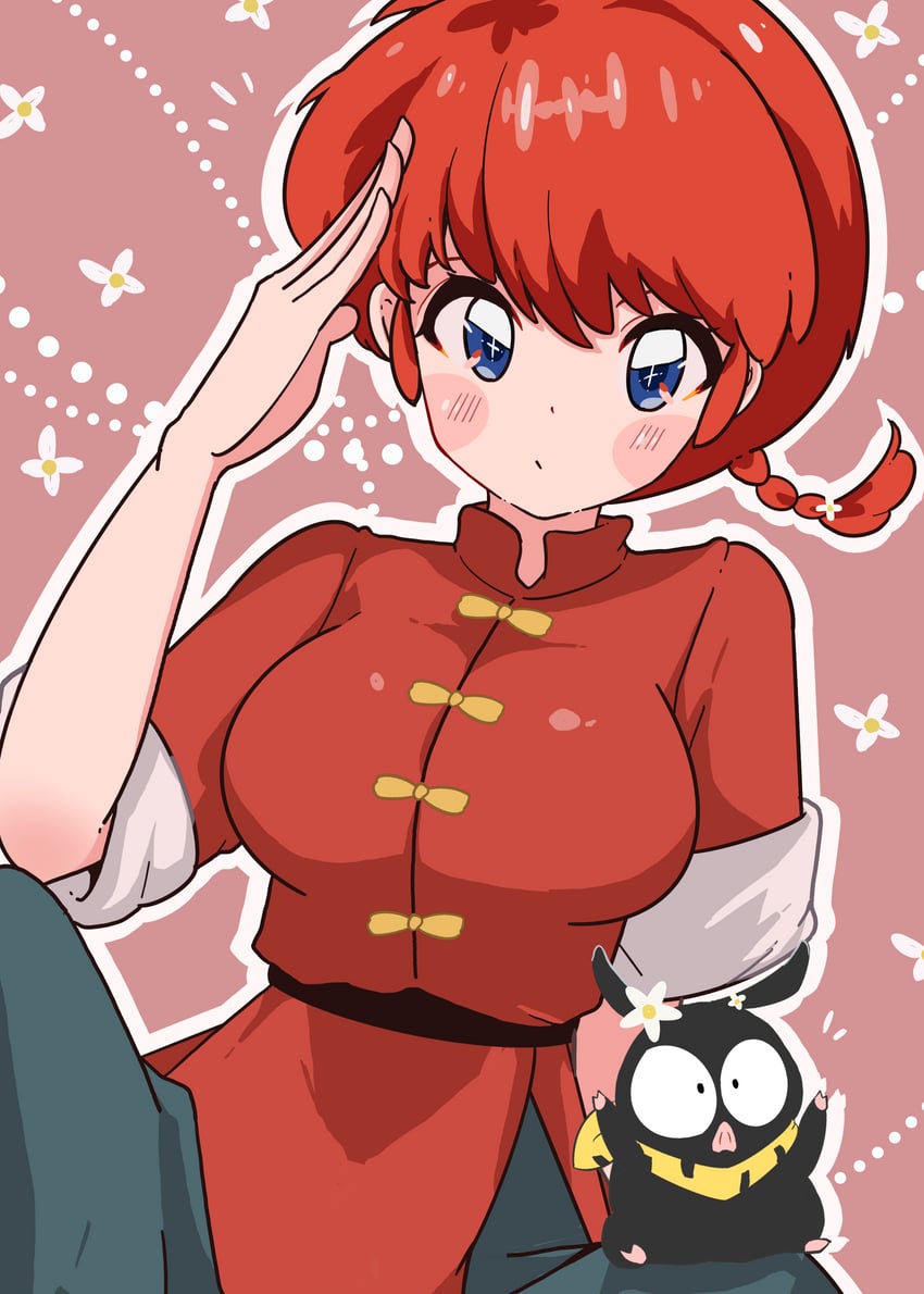 ranma-chan and p-chan (ranma 1/2) drawn by nibo_ume_katsu