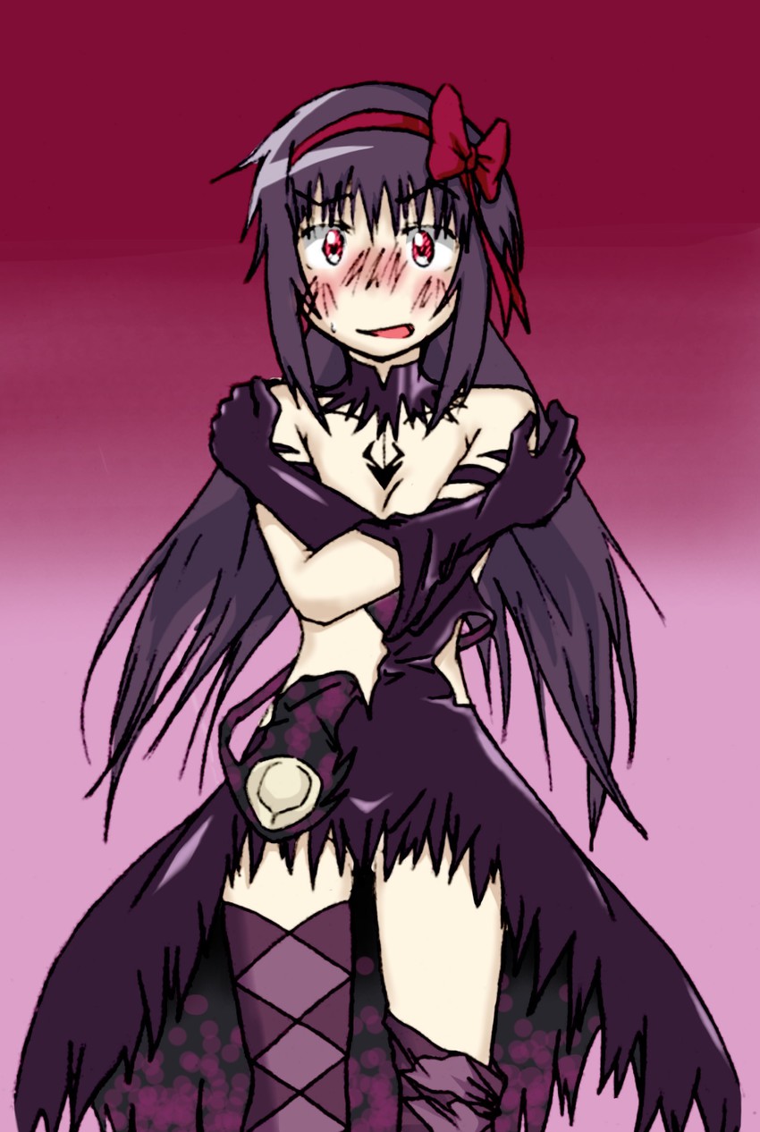 akemi homura and akuma homura (mahou shoujo madoka magica and 1 more) drawn by nikkou_bure