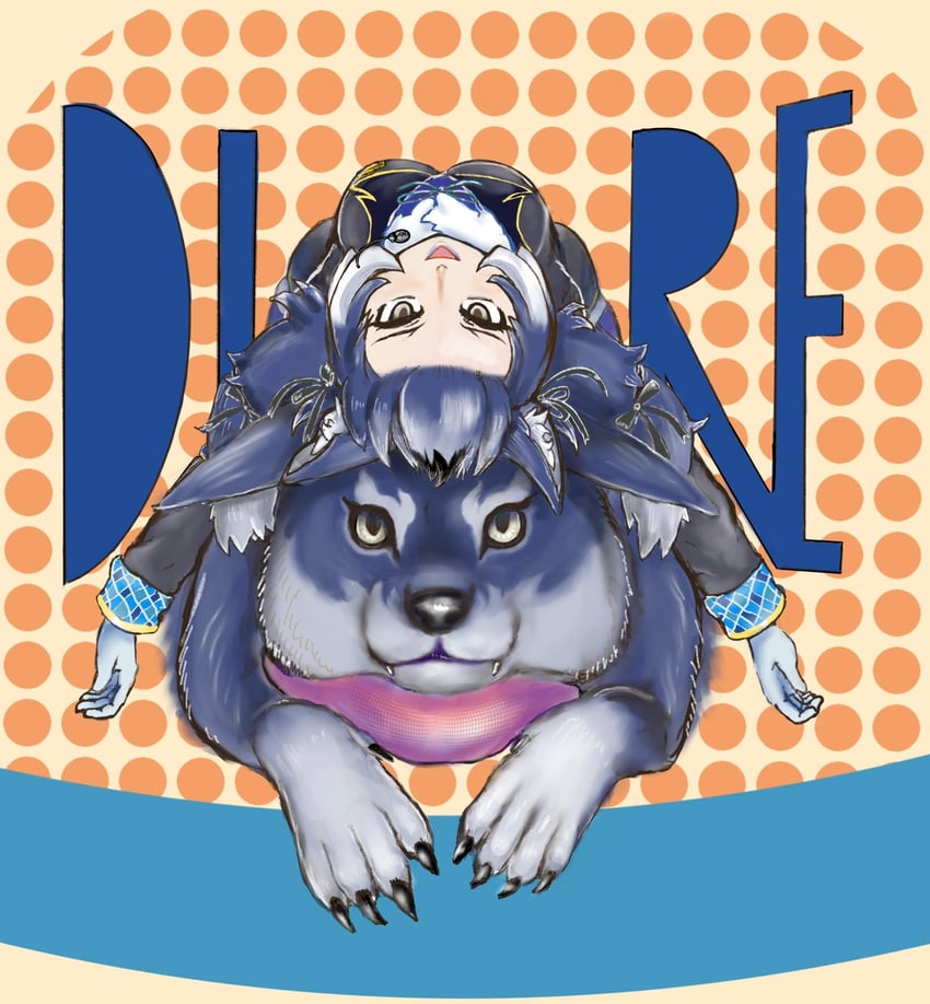 dire wolf (kemono friends and 1 more) drawn by kani_misomiso