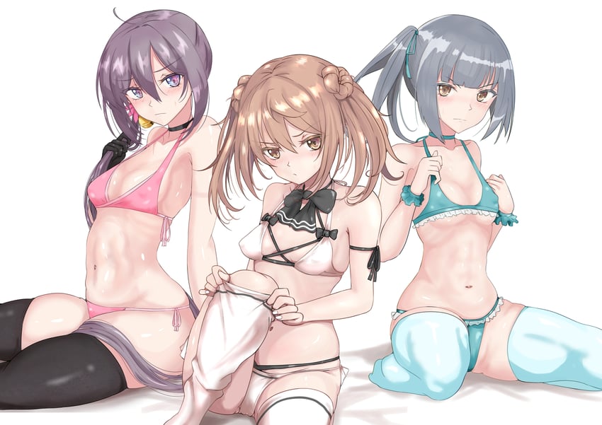 akebono, kasumi, and michishio (kantai collection) drawn by ken_(shutenndouji1)