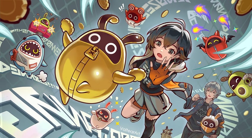 belle, wise, eous, amillion, sharkboo, and 6 more (zenless zone zero) drawn by valtear