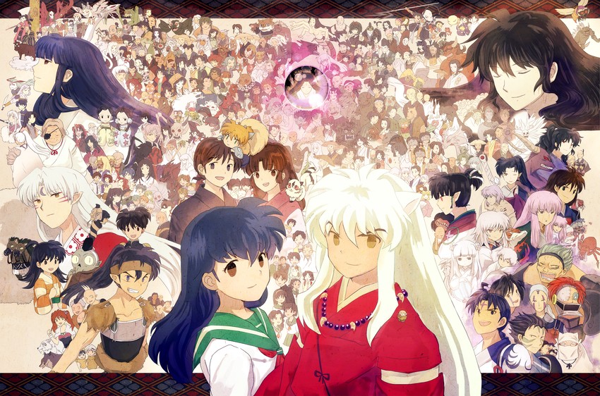 inuyasha, higurashi kagome, sesshoumaru, rin, kikyou, and 87 more (inuyasha and 2 more) drawn by liu_(koryu2319)