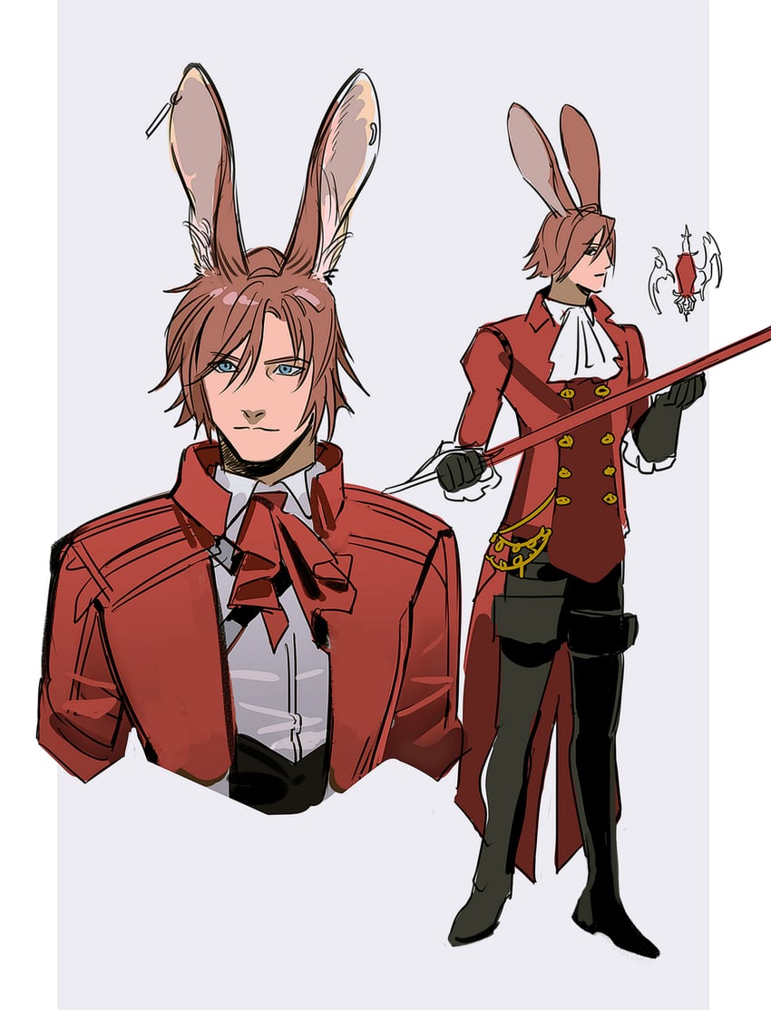 warrior of light and genesis rhapsodos (final fantasy and 3 more) drawn by newb_ff7r