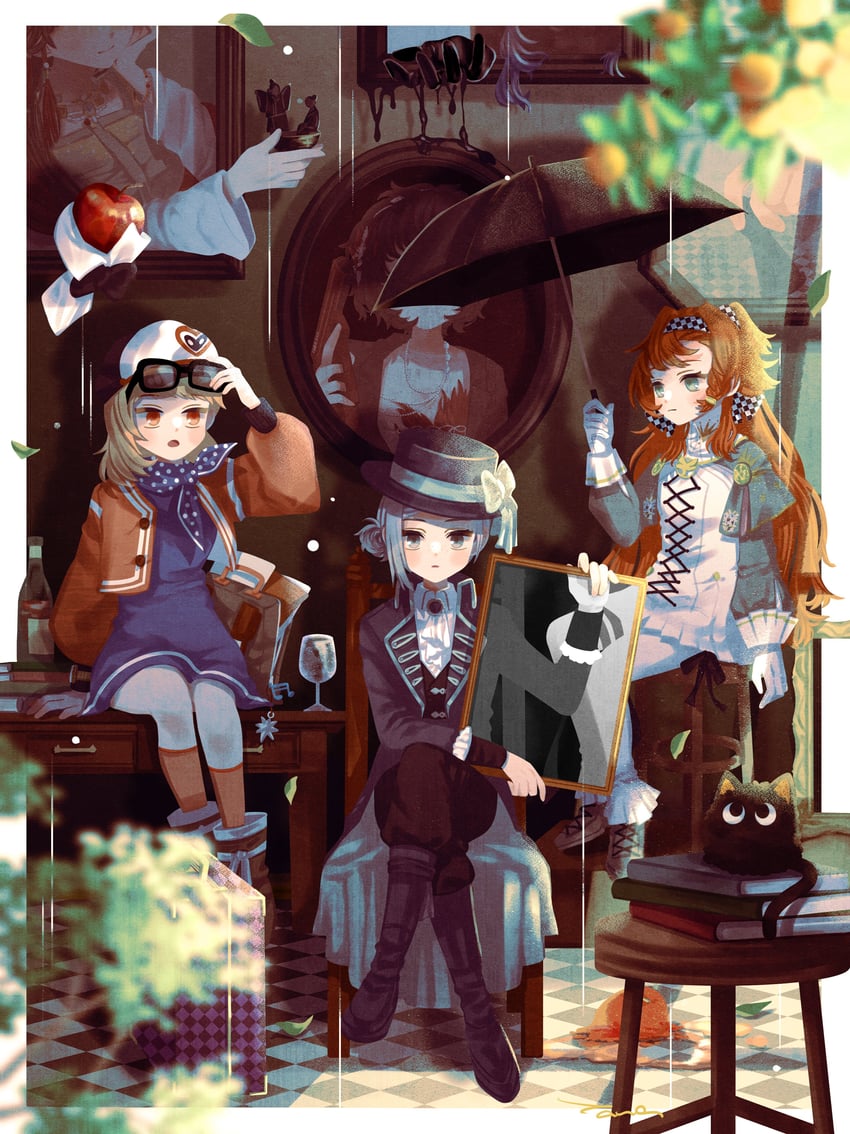 vertin, regulus, schneider, apple, jiu niangzi, and 2 more (reverse:1999) drawn by tn_kn1000