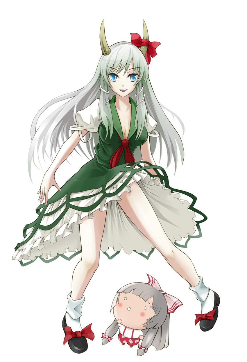 fujiwara no mokou, kamishirasawa keine, and ex-keine (touhou) drawn by buran_(hahann)