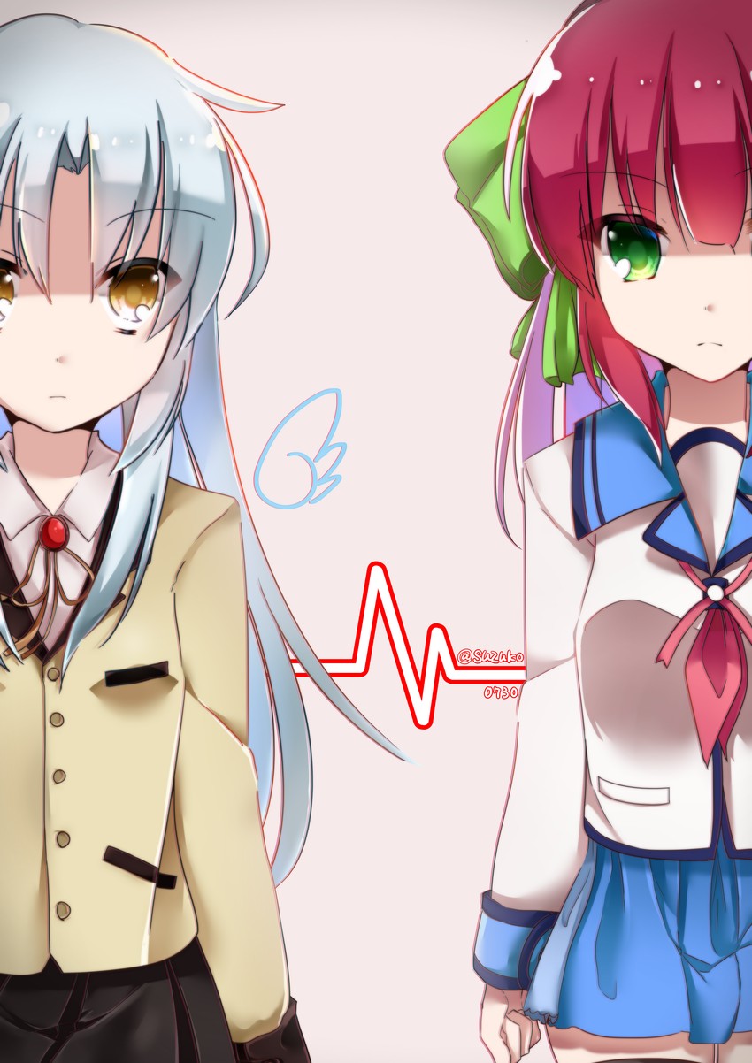 tachibana kanade and nakamura yuri (angel beats!) drawn by zuzuhashi