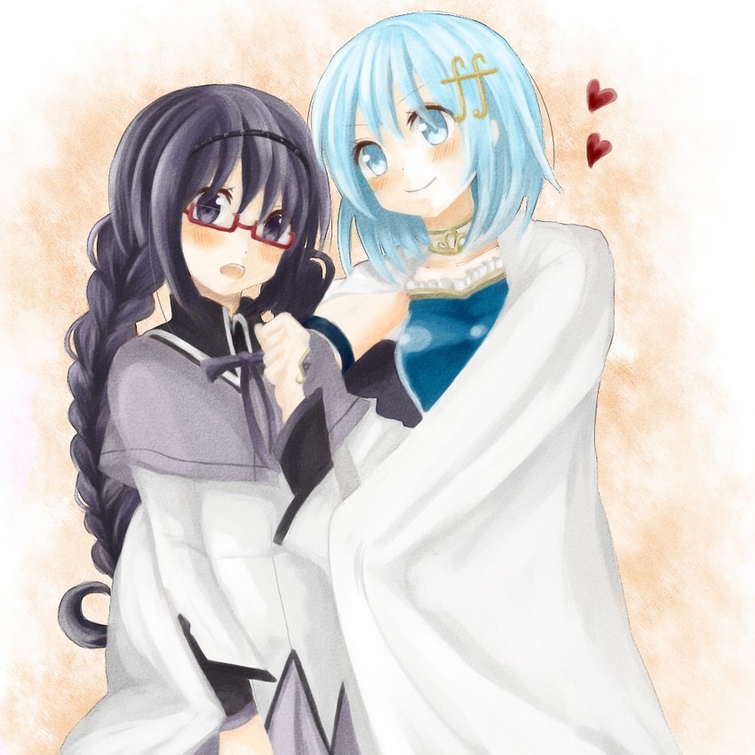akemi homura and miki sayaka (mahou shoujo madoka magica and 1 more) drawn by fuyuneko