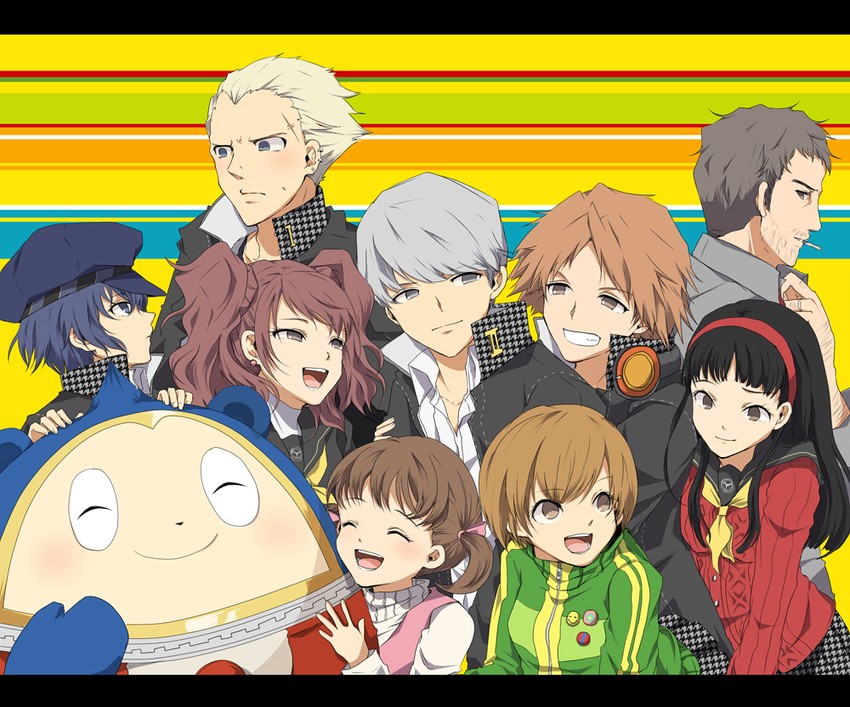 narukami yu, shirogane naoto, satonaka chie, amagi yukiko, hanamura yousuke, and 4 more (persona and 1 more) drawn by yamasae
