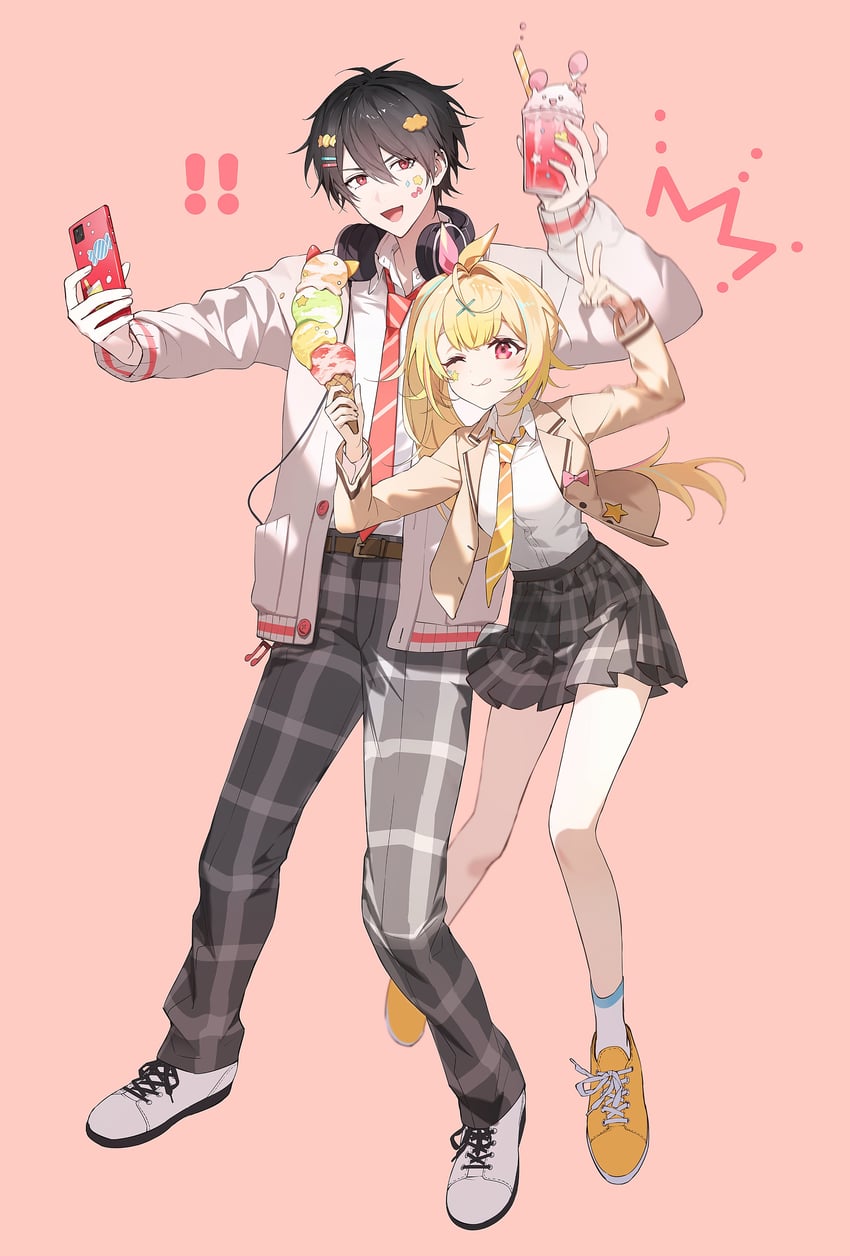 hoshikawa sara and yumeoi kakeru (nijisanji) drawn by iv_4t