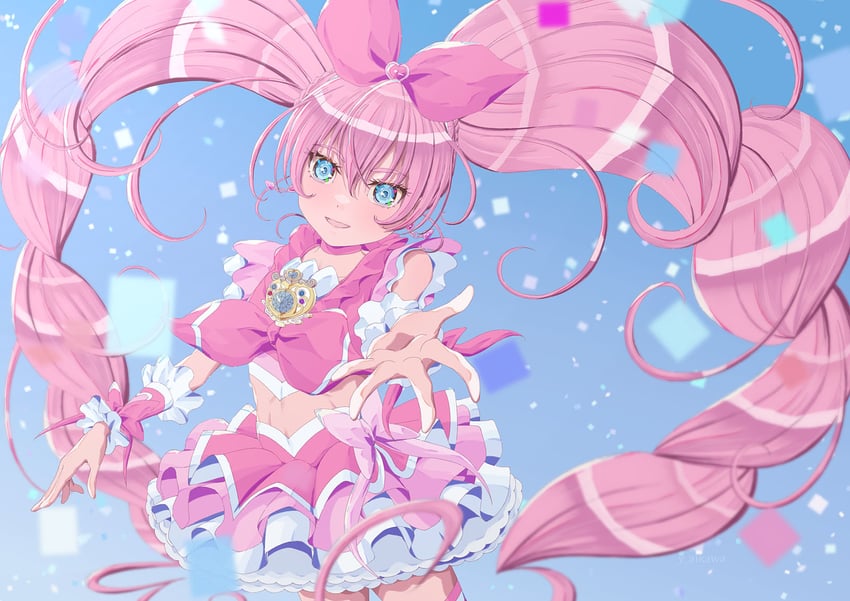 houjou hibiki and cure melody (precure and 1 more) drawn by aikawa_yousuke