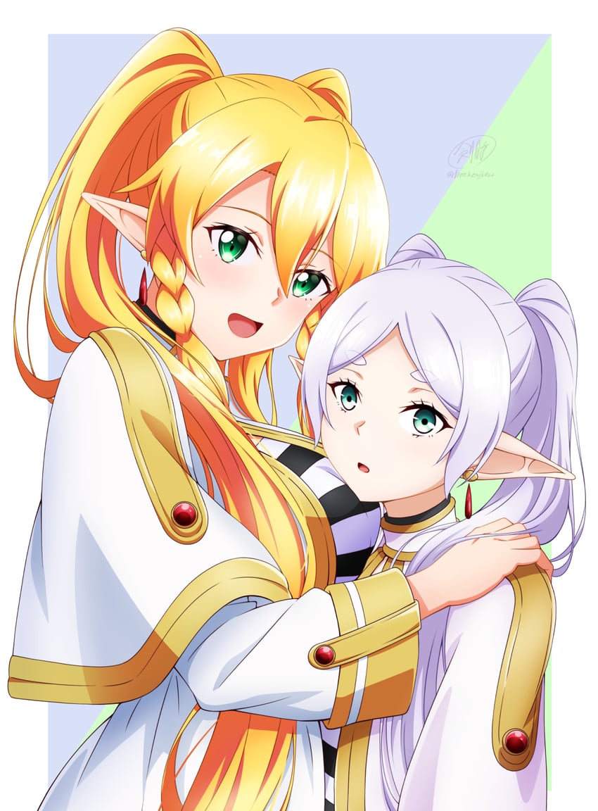 frieren and leafa (sousou no frieren and 1 more) drawn by ken-ji
