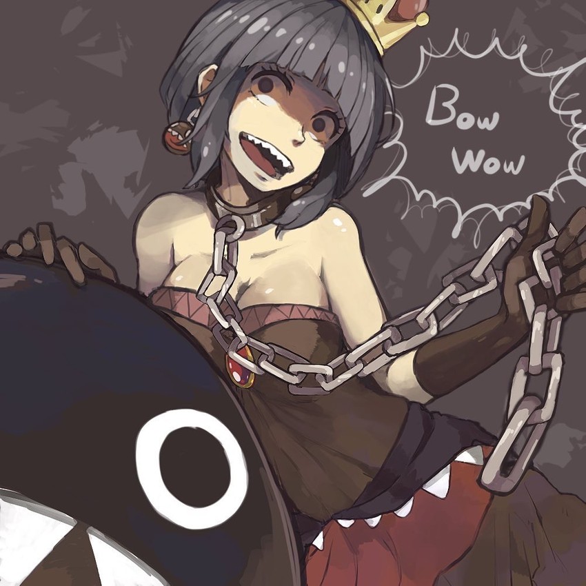 chain chomp and princess chain chomp (mario and 1 more) drawn by self_mn58