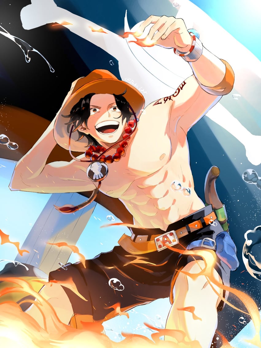 portgas d. ace (one piece) drawn by dako_l22