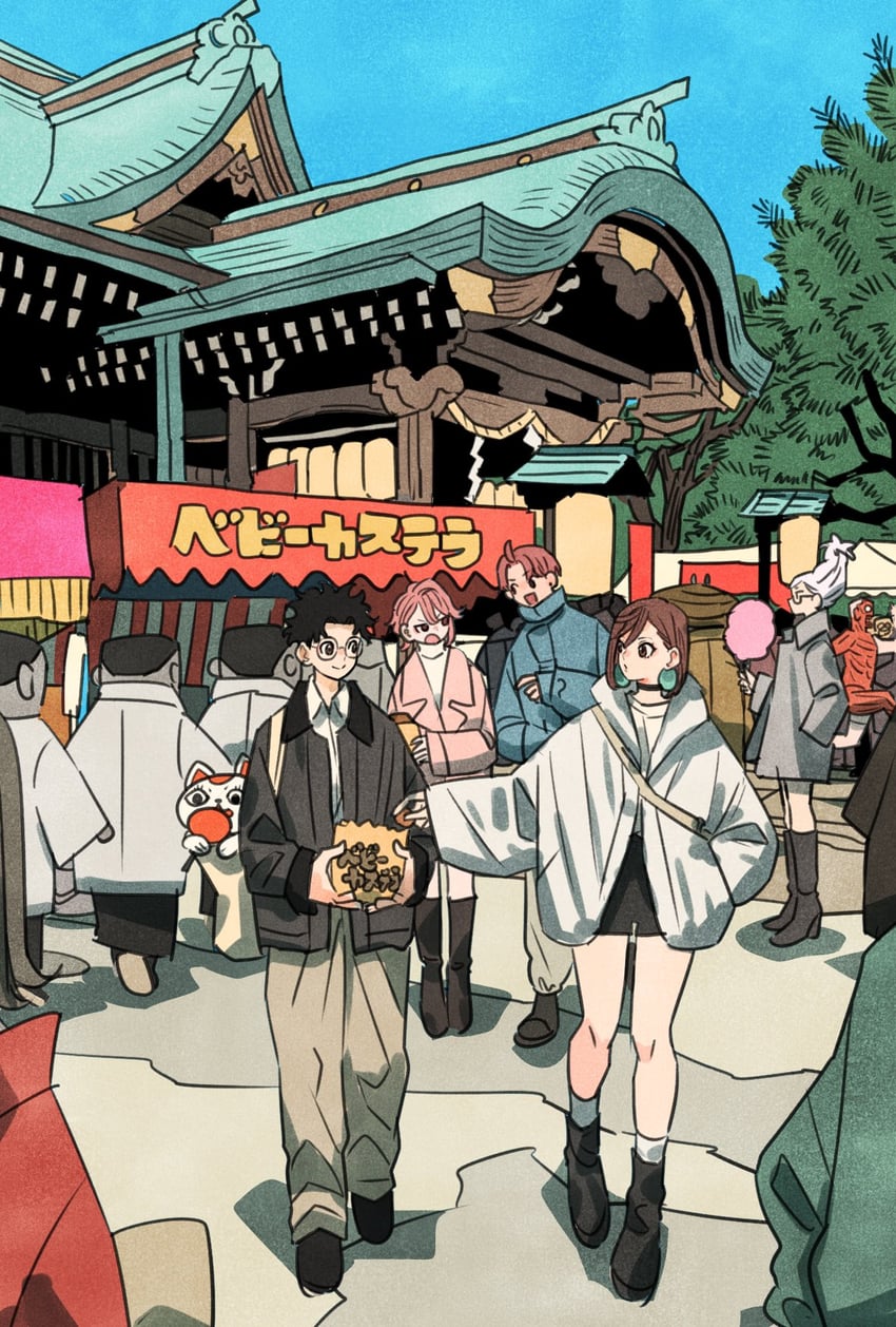 ayase momo, takakura ken, turbo granny, ayase seiko, shiratori aira, and 4 more (dandadan) drawn by takeuchi_ryousuke