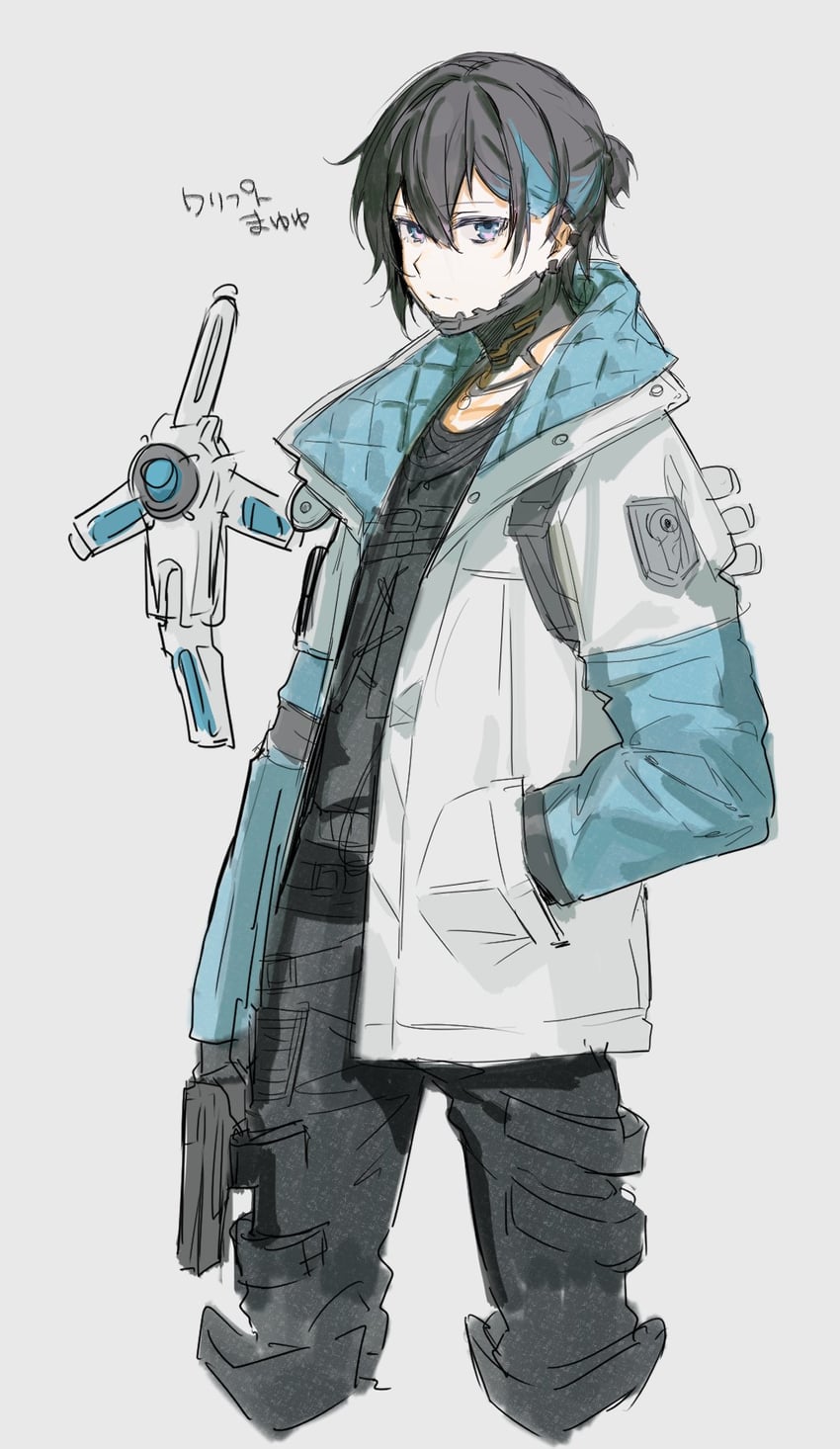 crypto, mayuzumi kai, and hack (nijisanji and 1 more) drawn by morimori_chikka