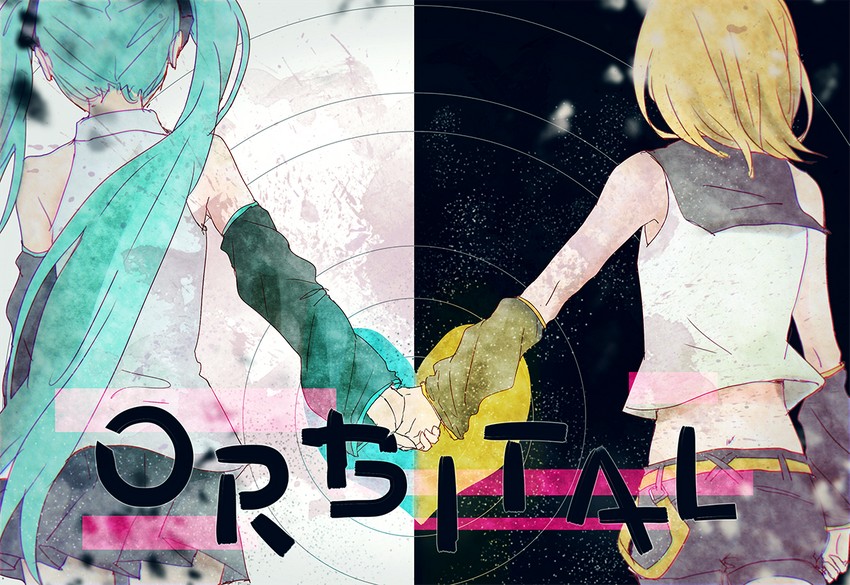hatsune miku and kagamine rin (vocaloid and 1 more) drawn by wounds404