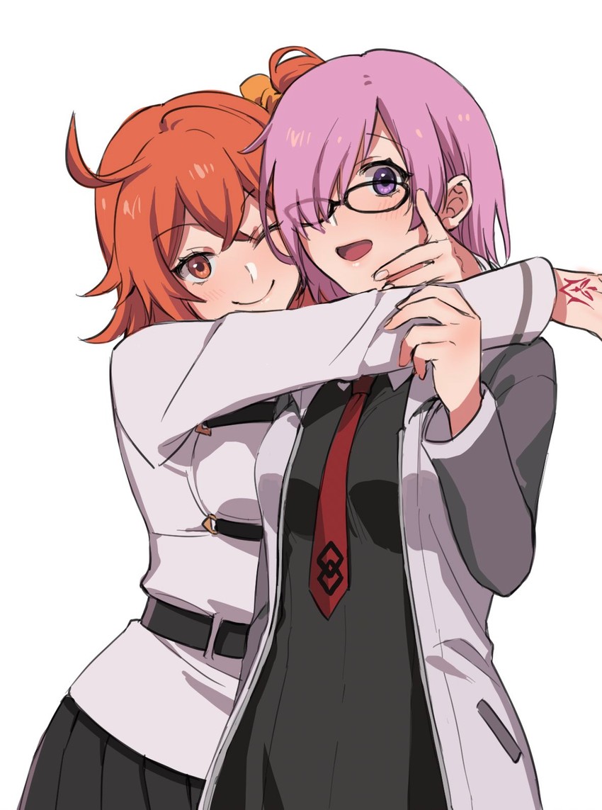 mash kyrielight and fujimaru ritsuka (fate and 1 more) drawn by noriuma