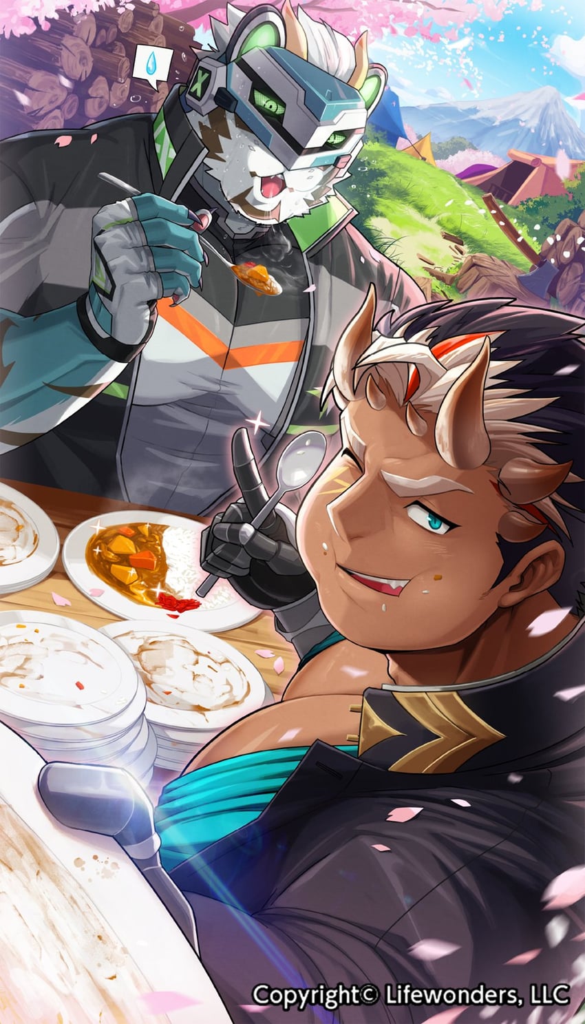 rexer and macroich (tokyo afterschool summoners and 1 more) drawn by absol_(dkqthf)