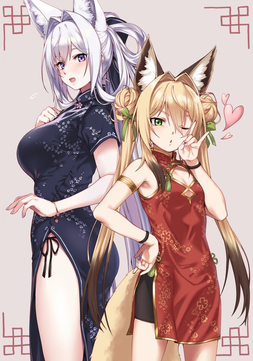 tamamo and tamakagura inari (original) drawn by yagi_(ningen)