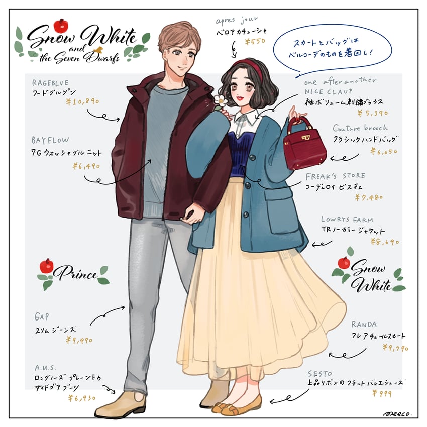 snow white and the prince (snow white and the seven dwarfs) drawn by meecosme