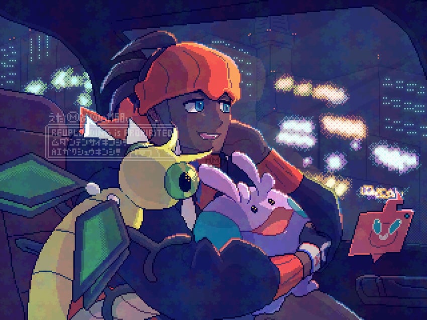raihan, rotom, rotom phone, goomy, and vibrava (pokemon and 1 more) drawn by o1168w