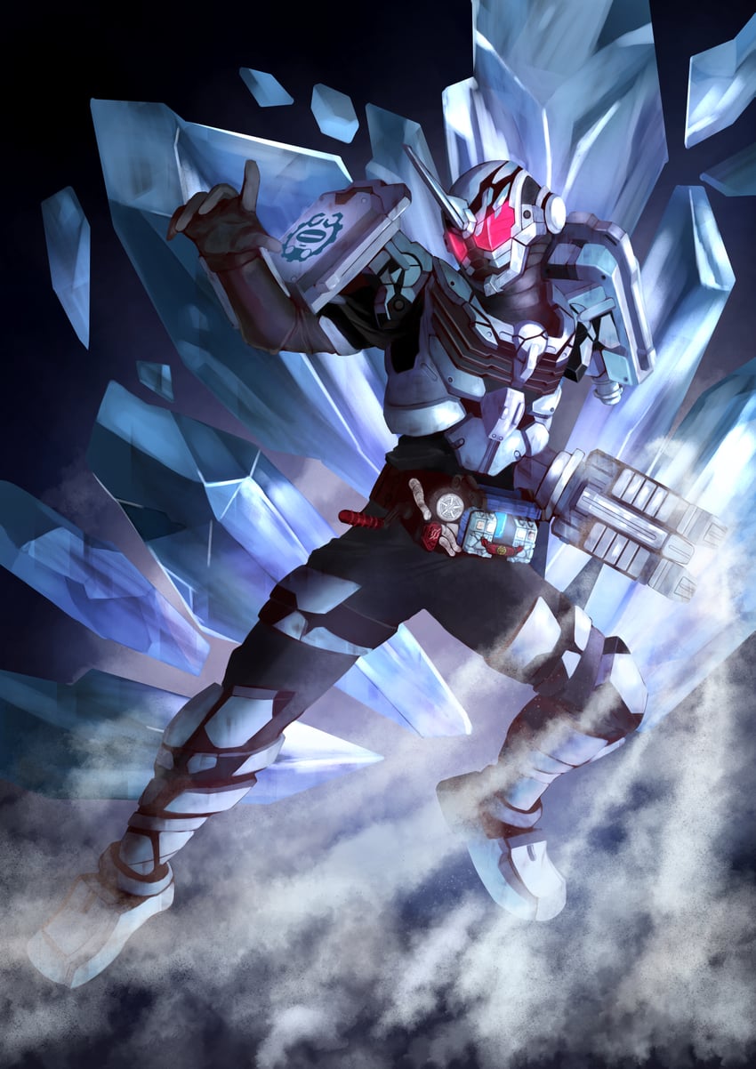 kamen rider grease and kamen rider grease blizzard (kamen rider and 1 more) drawn by tsubasansan