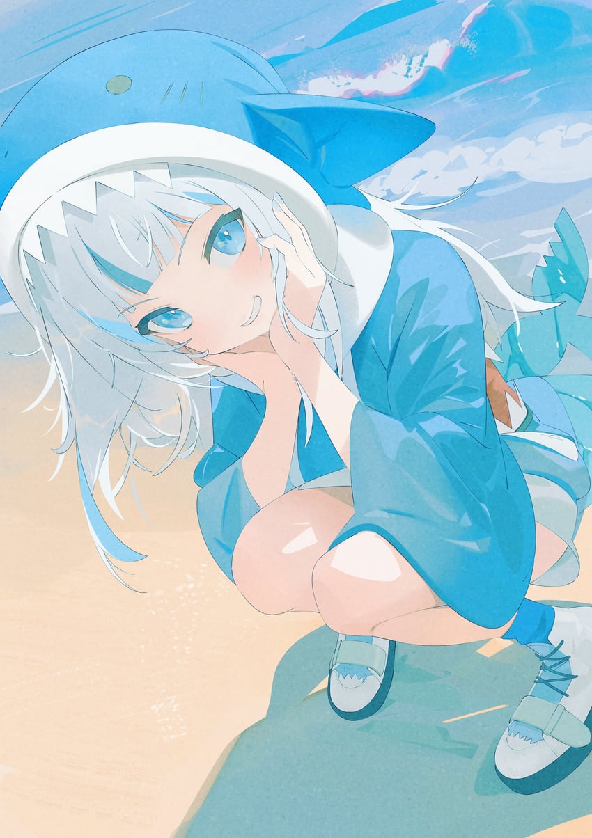 gawr gura (hololive and 1 more) drawn by koyo2023
