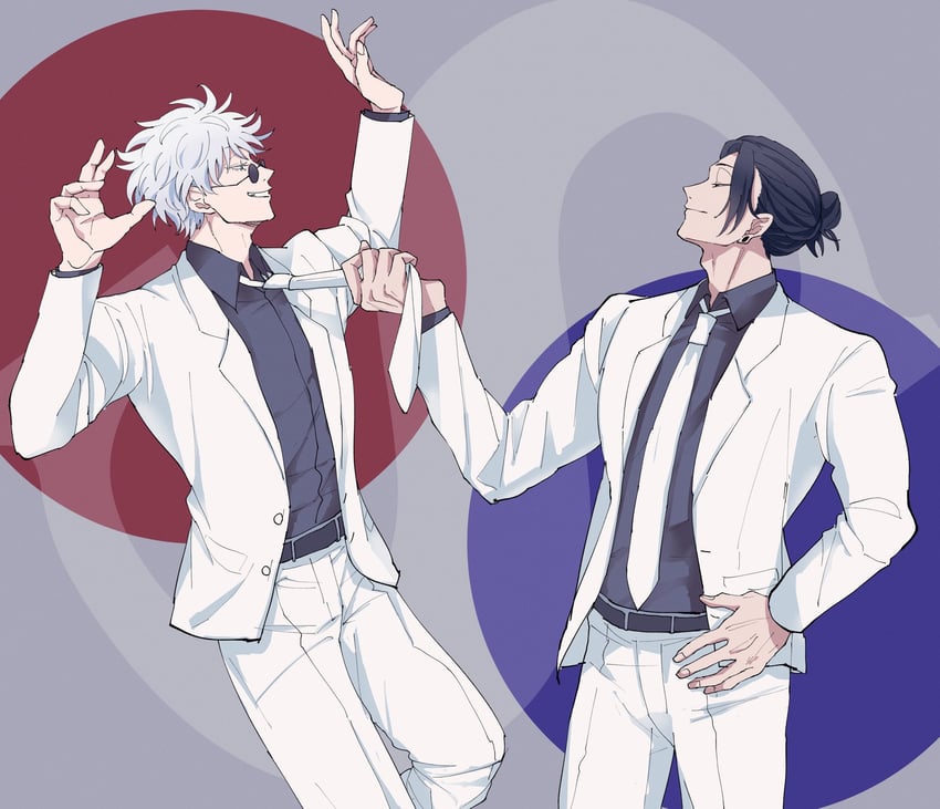 gojou satoru and getou suguru (jujutsu kaisen) drawn by 0ne_ne0