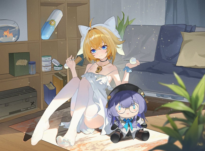 pela and lynx landau (honkai and 1 more) drawn by yuan_zhen