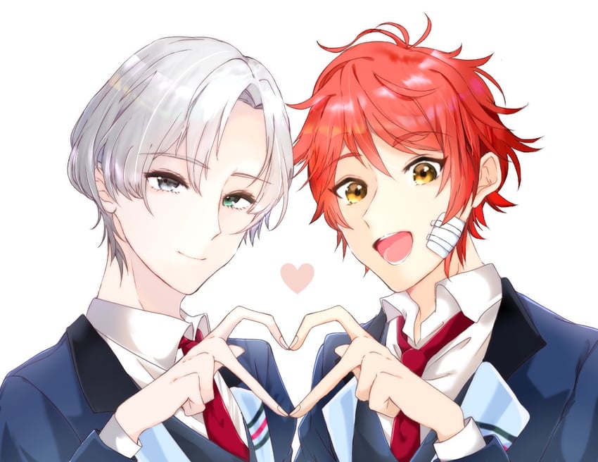 hakka shigure and shibasaki shin'ya (dream!ing) drawn by azuma_kurumi