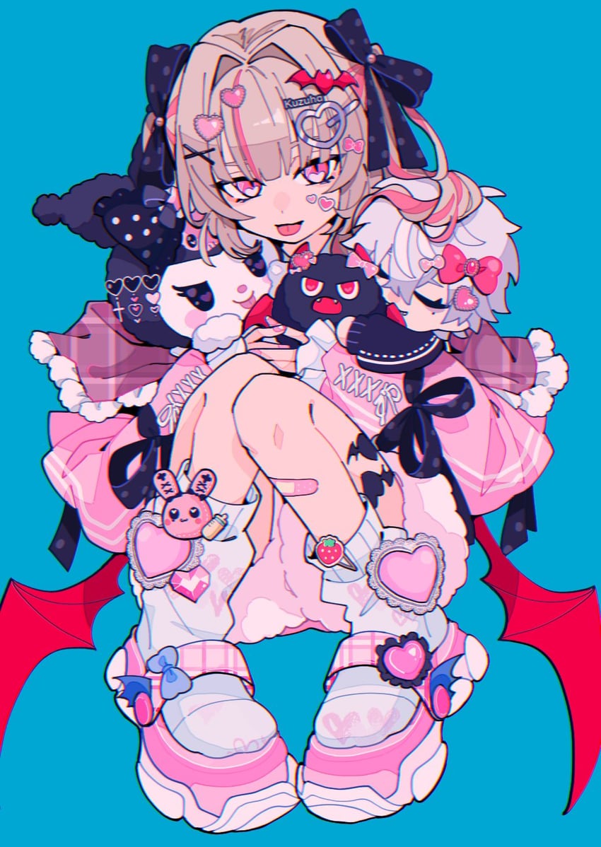 makaino ririmu, kuzuha, and kuromi (nijisanji and 2 more) drawn by nasi_w2