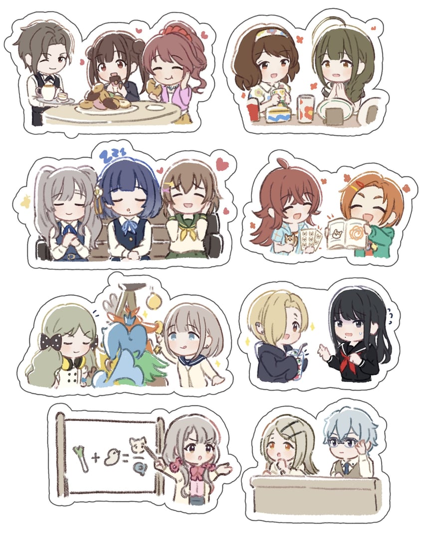 shirasaka koume, shinosawa hiro, kuwayama chiyuki, serizawa asahi, sonoda chiyoko, and 12 more (idolmaster and 5 more) drawn by hageringo