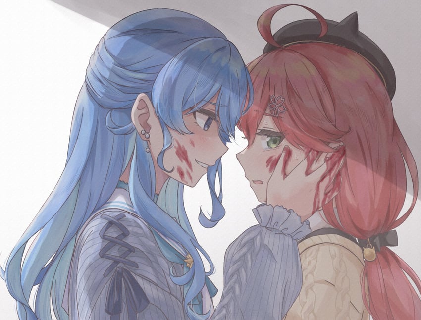 hoshimachi suisei and sakura miko (hololive) drawn by yurari_(infl7607)