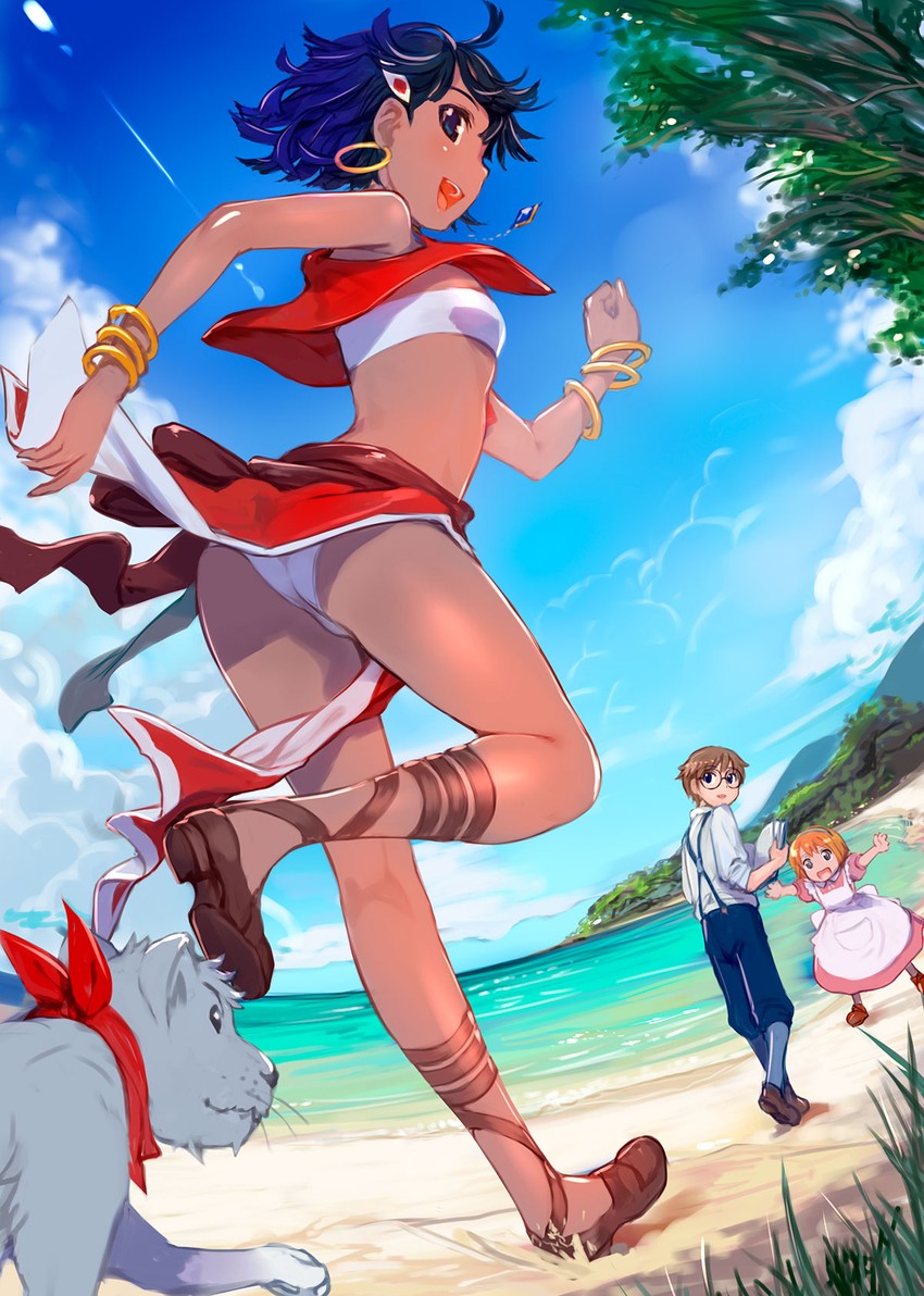 nadia la arwall, king, jean roque lartigue, and marie en carlsberg (fushigi no umi no nadia) drawn by mikazuki_akira!