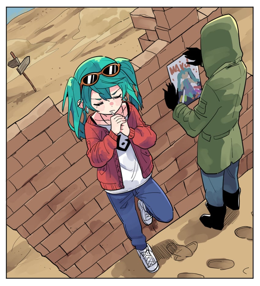 hatsune miku (vocaloid and 1 more) drawn by tonmoh