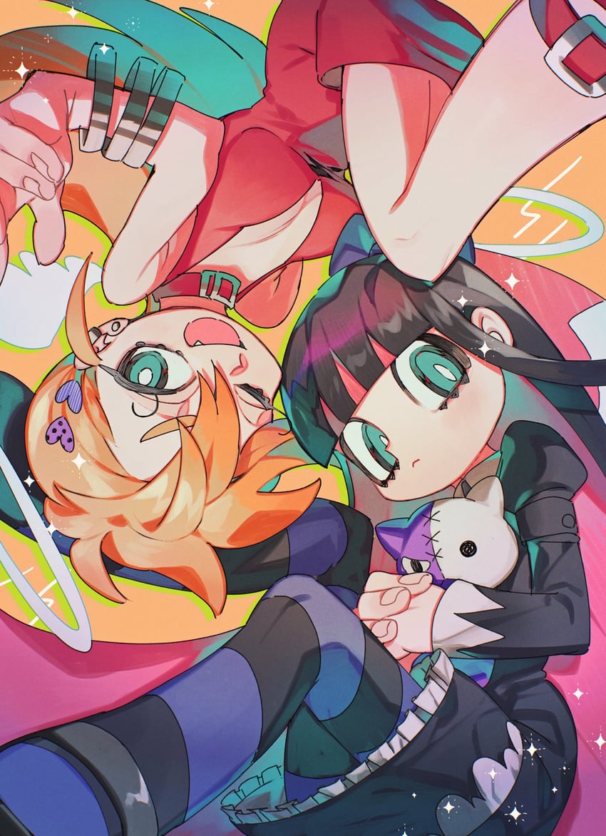 stocking, panty, and honekoneko (panty & stocking with garterbelt) drawn by ssssecret49