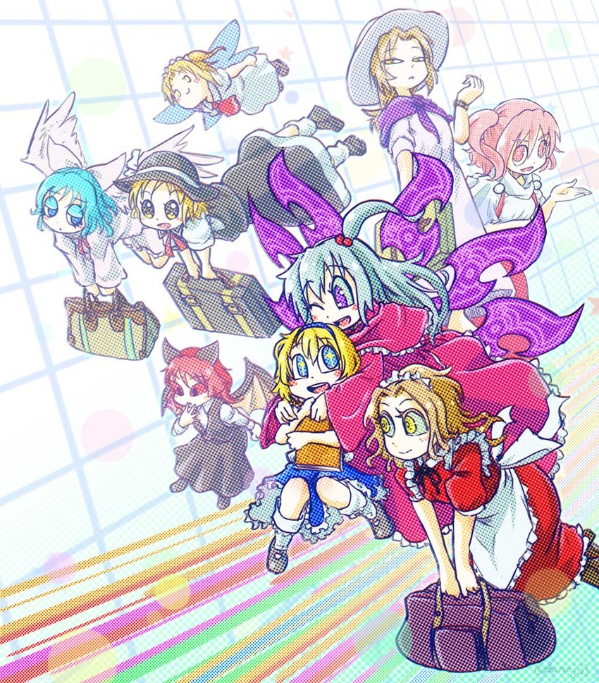 alice margatroid, shinki, yumeko, mai, yuki, and 4 more (touhou and 1 more) drawn by chamaji