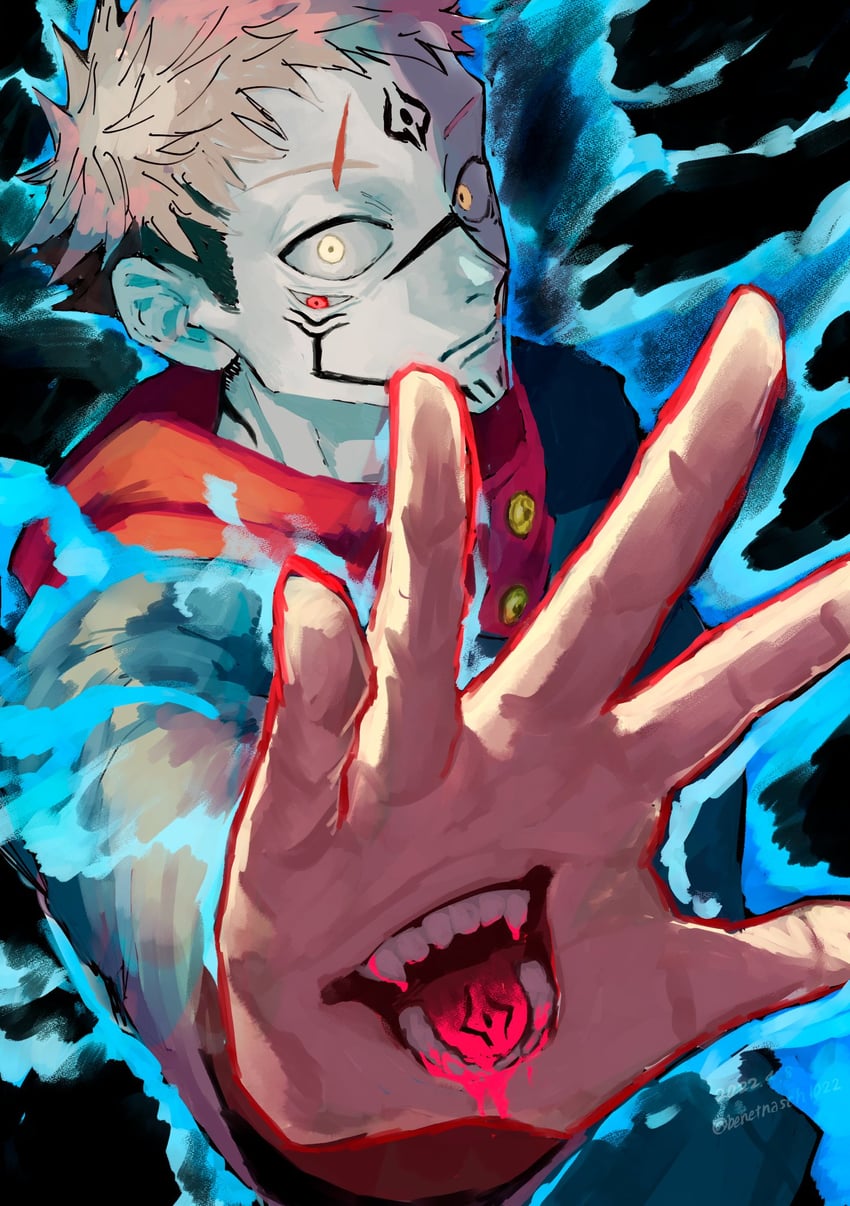 itadori yuuji and ryoumen sukuna (jujutsu kaisen) drawn by toru_nohara_(shimakuro00)