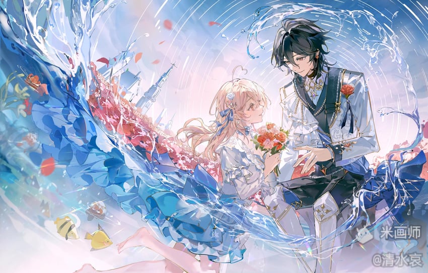 sakuma rei (original and 1 more) drawn by qingshui_ai