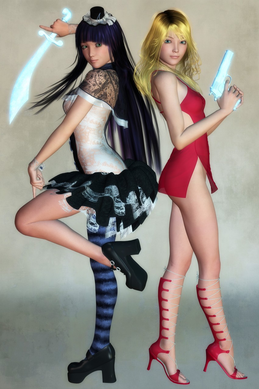 stocking and panty (panty & stocking with garterbelt) drawn by x_sanders_x