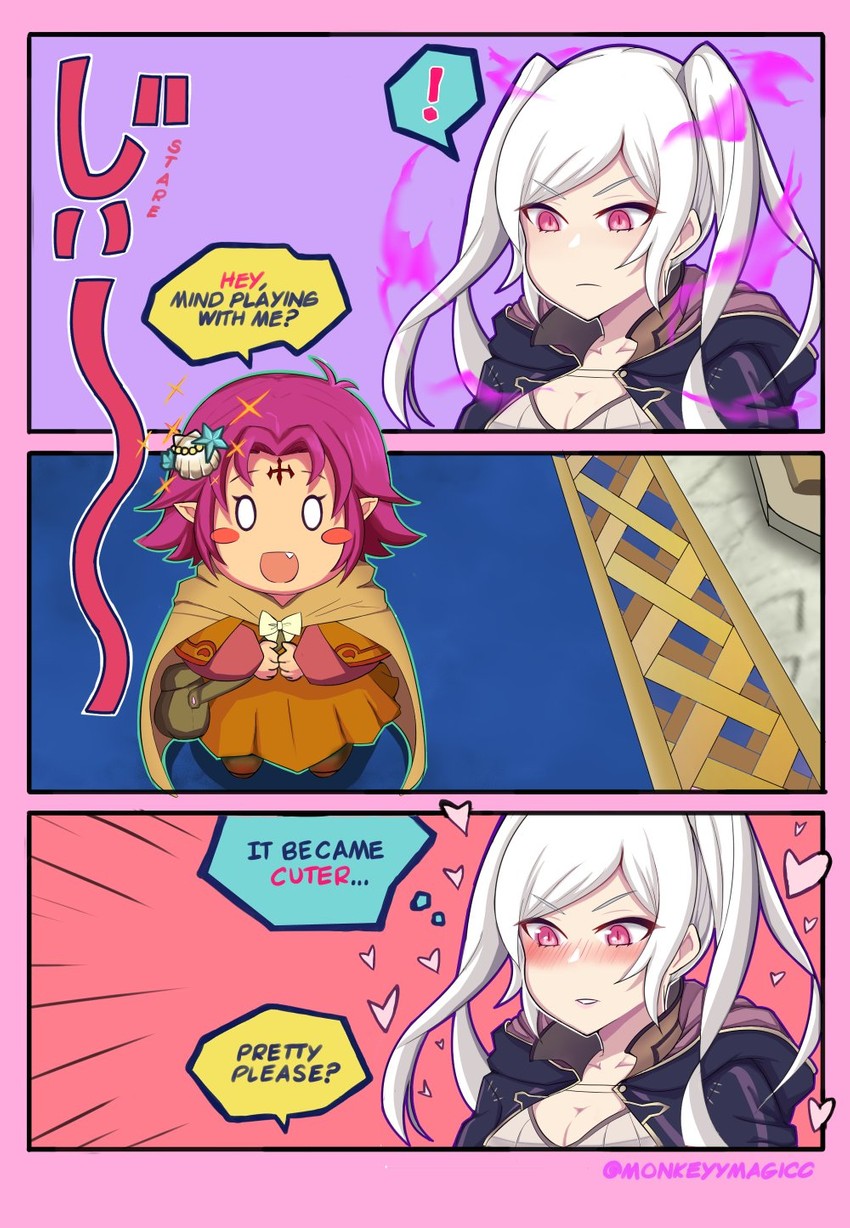 female robin and fae (fire emblem and 3 more) drawn by monkeyymagicc