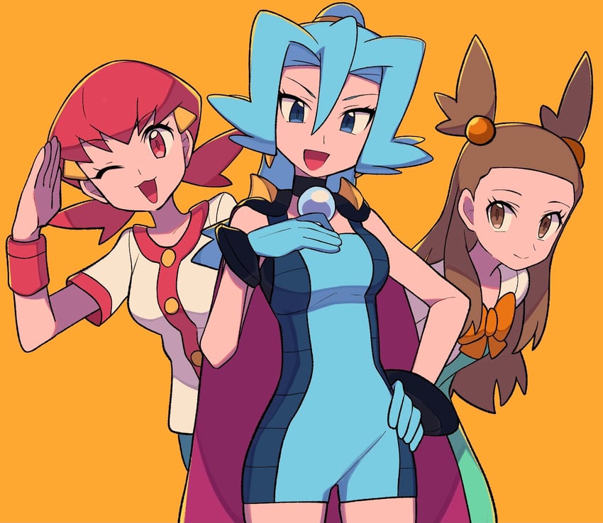jasmine, whitney, and clair (pokemon and 1 more) drawn by tyako_089