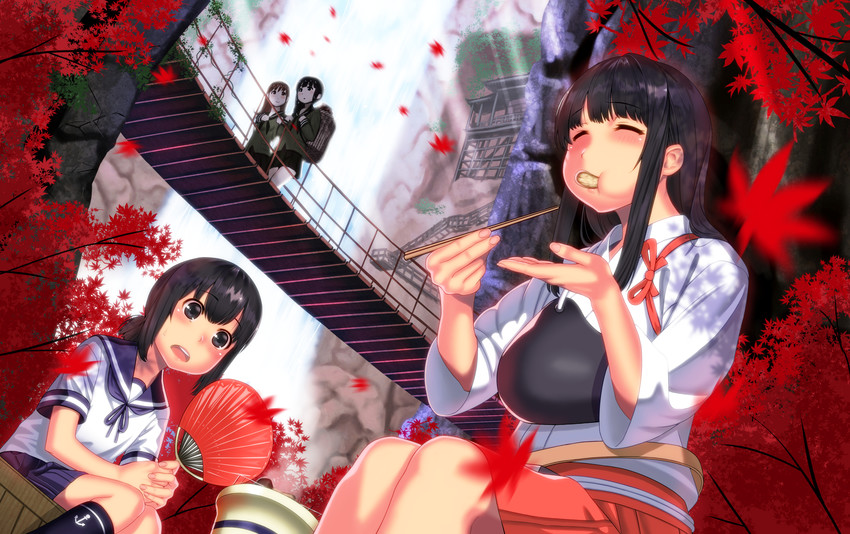 akagi, fubuki, kitakami, and ooi (kantai collection) drawn by misumi_(niku-kyu)