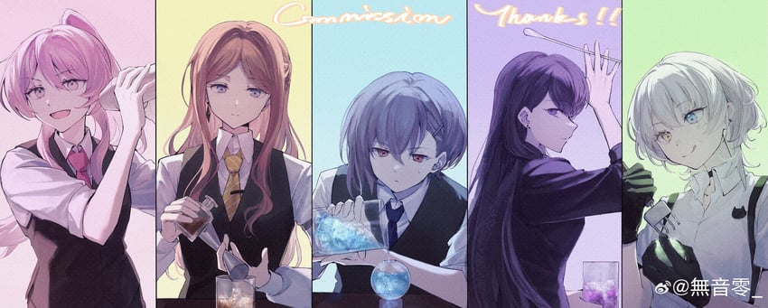 chihaya anon, nagasaki soyo, shiina taki, takamatsu tomori, and kaname raana (bang dream! and 1 more) drawn by muonrei00