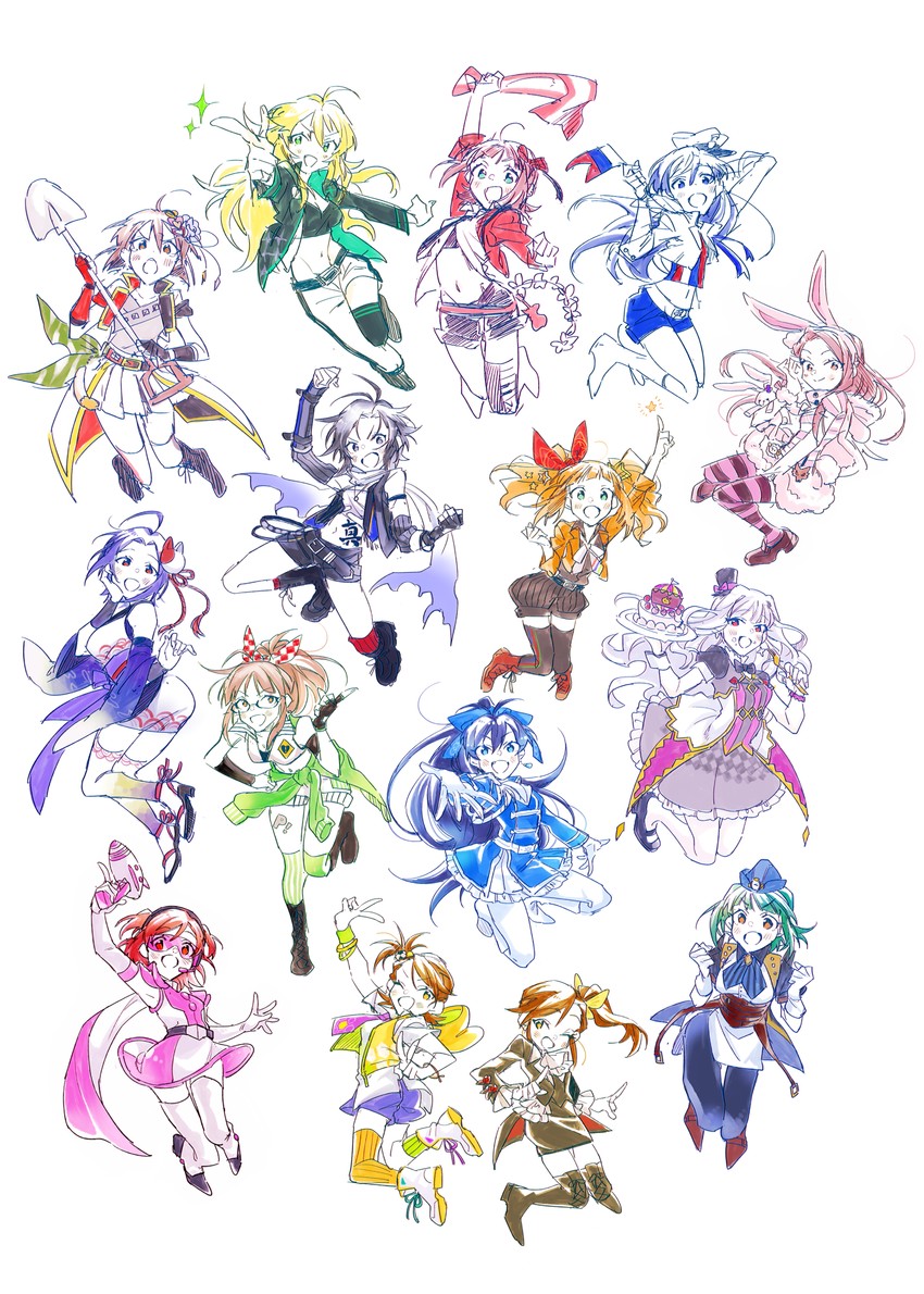 hoshii miki, kisaragi chihaya, amami haruka, kikuchi makoto, shijou takane, and 10 more (idolmaster and 3 more) drawn by dangerouparker