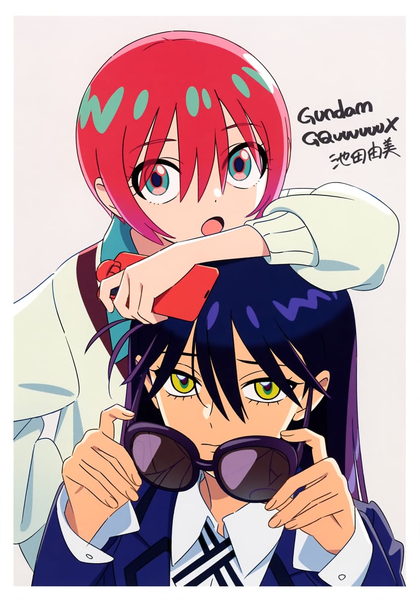 amate yuzuriha and nyaan (gundam and 1 more) drawn by ikeda_yumi