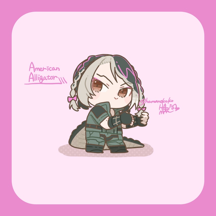 american alligator (kemono friends) drawn by hamanekoko