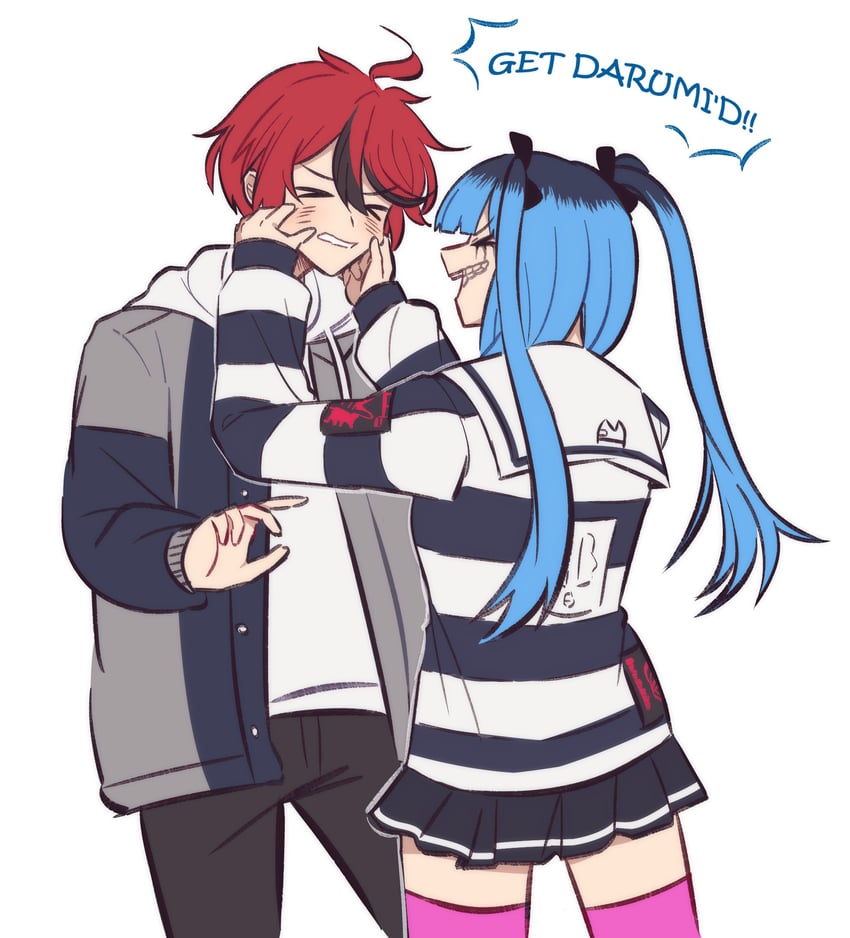 sumino takumi and amemiya darumi (the hundred line -last defense academy-) drawn by yan_(keisaiins)